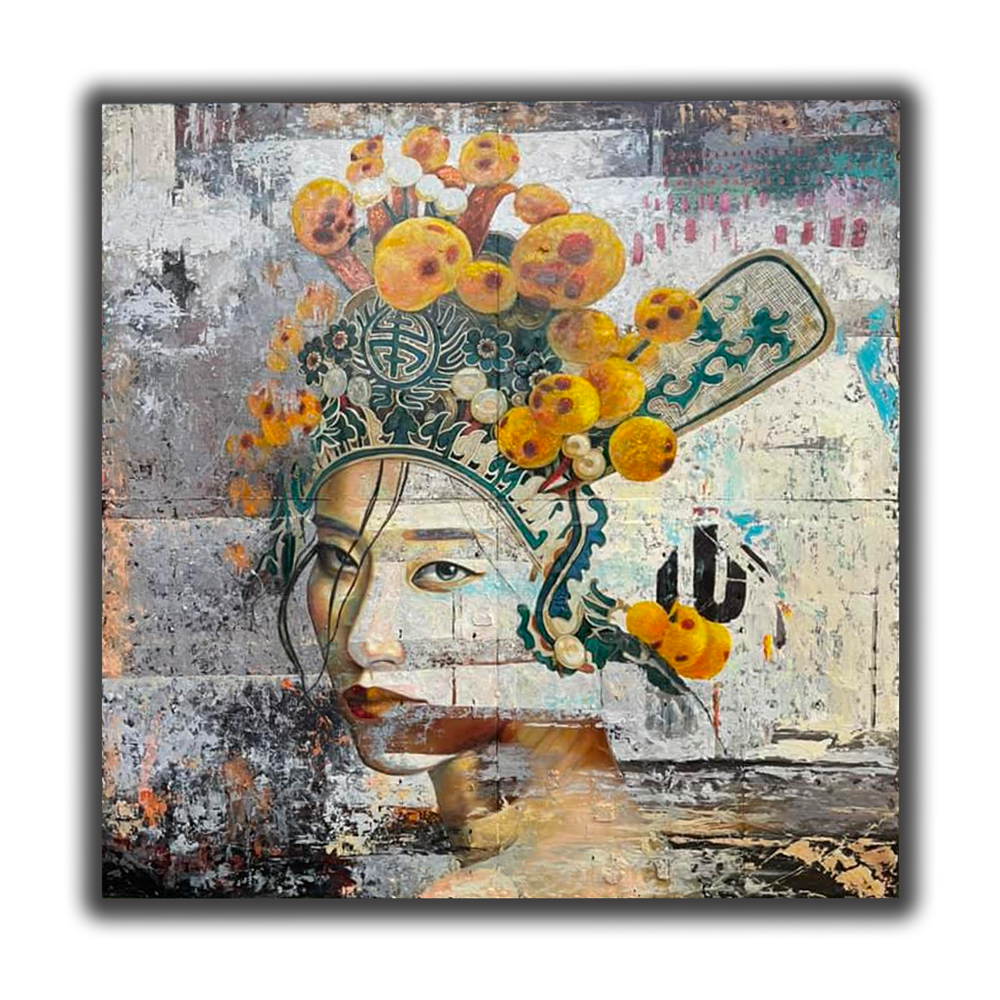 Oil Painting Pop Cultures Asia by Jerome Peschard Aka Skullface JP arts