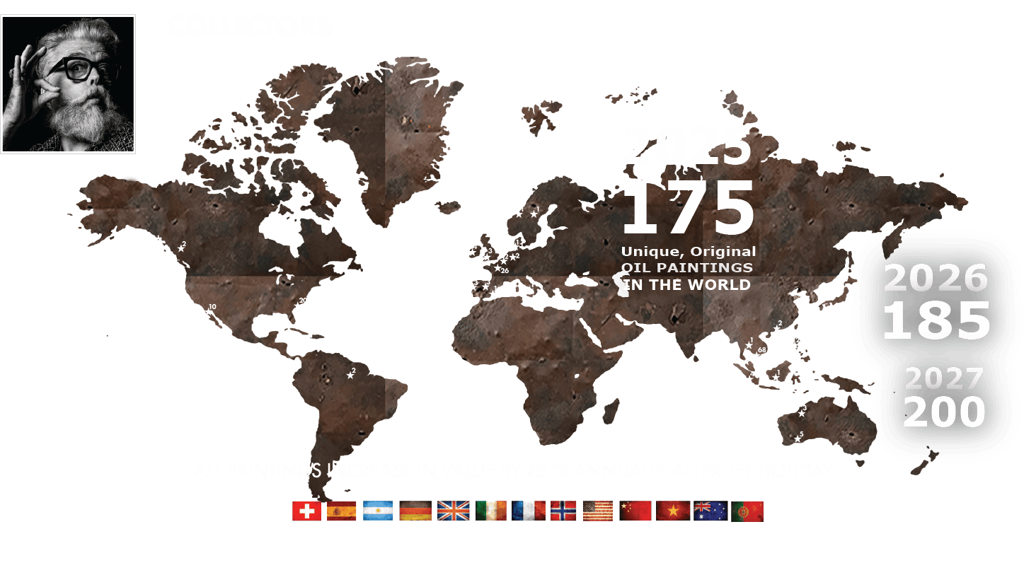 Sales ArtWorld map of the artist